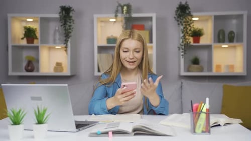 Rejoicing Female student.