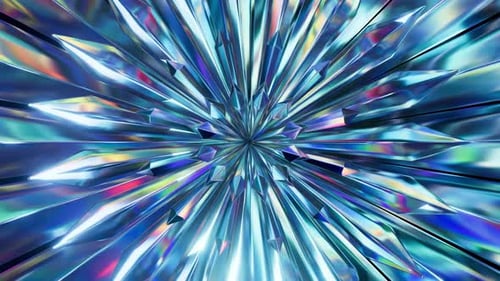 Futuristic Abstract Crystal Burst Background Animation