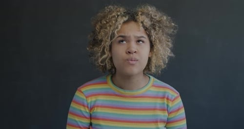 Young Woman Has a Eureka Moment Idea