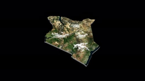 3D Satellite Map of Kenya Rotating Earth View