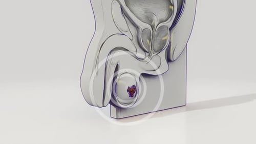 Conceptual 3D animation of testicular cancer