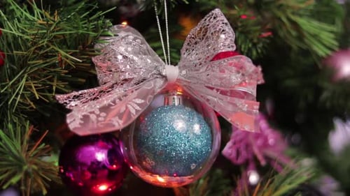 Decorated Christmas Tree with Festive Ornaments