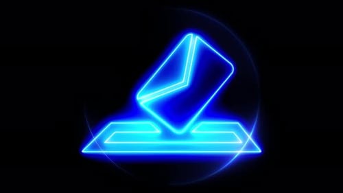 Business E-mail Message Notification 4K neon glow animated technology background