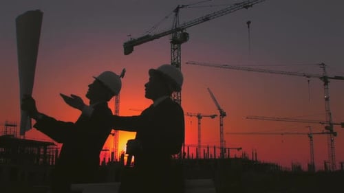 Steadicam von Skyline und Kränen mit asiatischem Konstruktion/ Ausführung/ Architekt/ Ingenieur