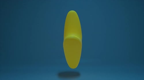 Der gelbe Blitz verändert sich und dreht sich auf einem farbenfrohen Hintergrund. Er verändert Form und Farbe