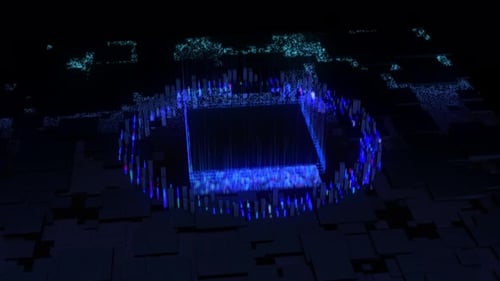 Futuristic Digital Processor Circuit Board Animation