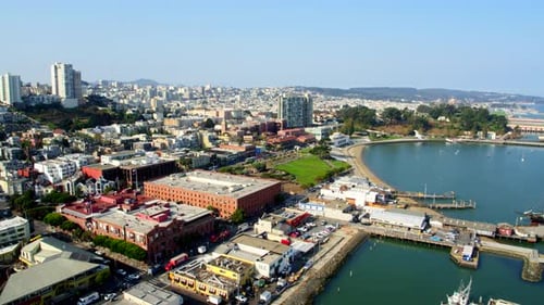 San Francisco Harbor By Aerial Drone