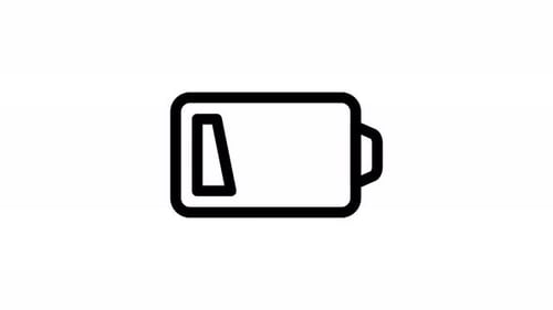 Flat Design Battery Charging Progress Icon Animation