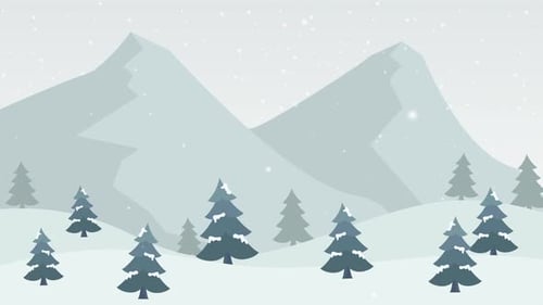 Tree Mountain Wintersaison Schneefall-Animation
