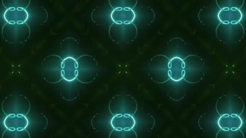 Dynamic glowing green and teal abstract patterns pulsate vibrantly