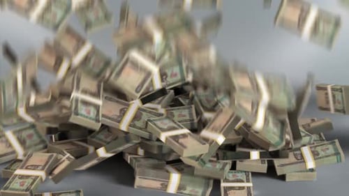 Eritrea Money - Nakfa Stacked Money Falling - Eritrean Currency