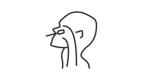 Minimalist Line Art Animation of Medical Swab Test