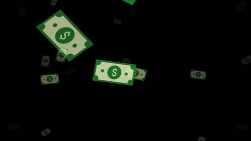 Animated Falling Money Flat Design Loop