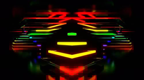 Moving Multicolor Neon Kaleidoscope Background Vj Loop In 4K