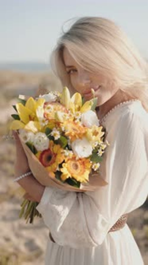 Flowers Woman Beach Bouquet