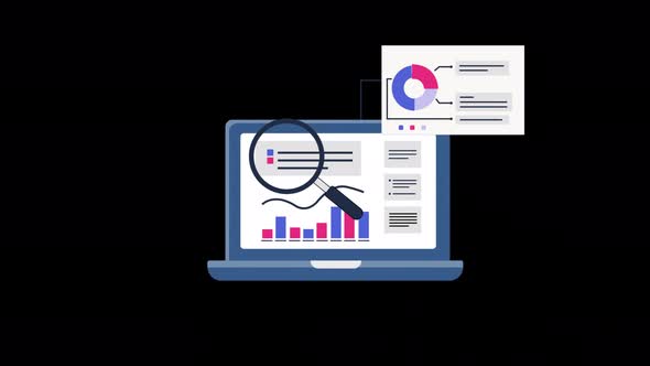 Animated Flat Design Data Analysis and Business Report, Backgrounds ...