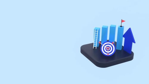 Business Goals and Progress Animation with Copy Space for Corporate Presentations.