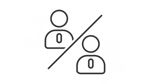 Minimalist Icon Animation of Two People Separating