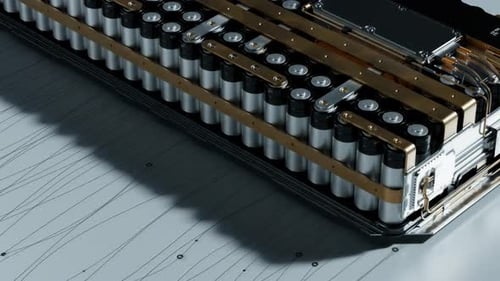 Futuristische Animation zum Batterieenergiekonzept
