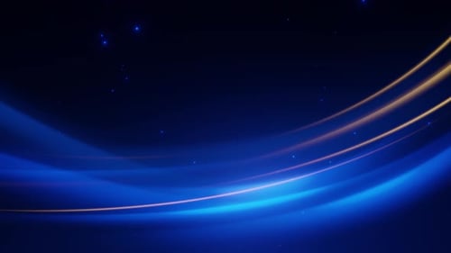 Abstract blue and gold light curves in space