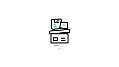 Minimalist Animated Icon of Shipping Boxes and Documents