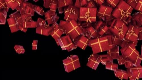 Falling Red Gift Boxes Holiday Celebration Transition