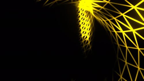 Yellow Mesmerizing Neon Mesh Abstract Pattern Background Vj Loop In 4K