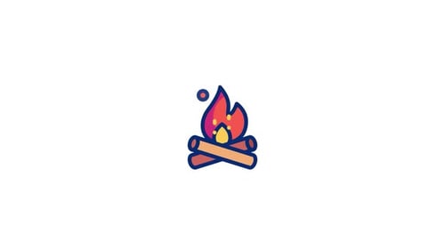 Animiertes Lagerfeuer-Symbol