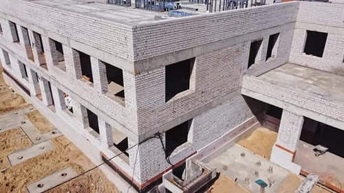 Building Structure on Construction Site of Dwelling District