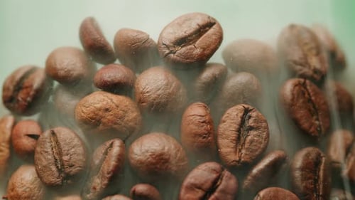 Roasted Coffee Beans Macro Close Up