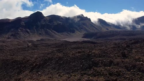 Aerial View of Teide Volcano Lava Field Tenerife Canary Islands