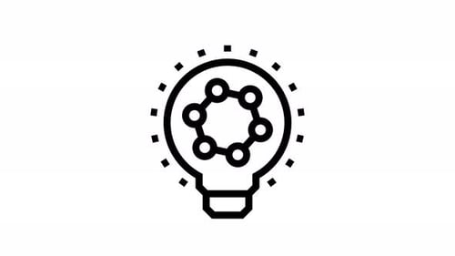 light bulb line icon animation