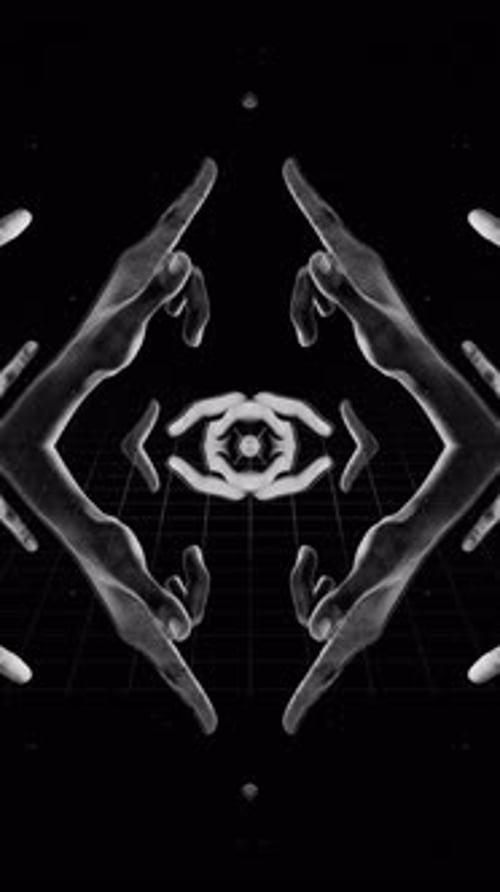 Rock Symbol Hands Cosmic Portrait Background