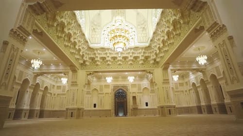 An interior view from beautiful mosque in Oman