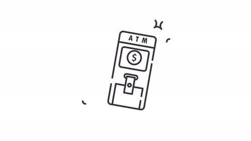 ATM icon illustration animation motion graphic design cash isolated alpha channel video