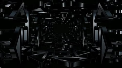 Dark Geometric Tunnel Loop Background