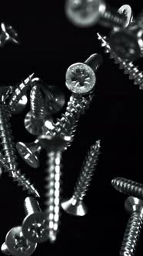 Selftapping Screws Fly Up and Fall Down Filmed on a Highspeed Camera at 1000 Fps