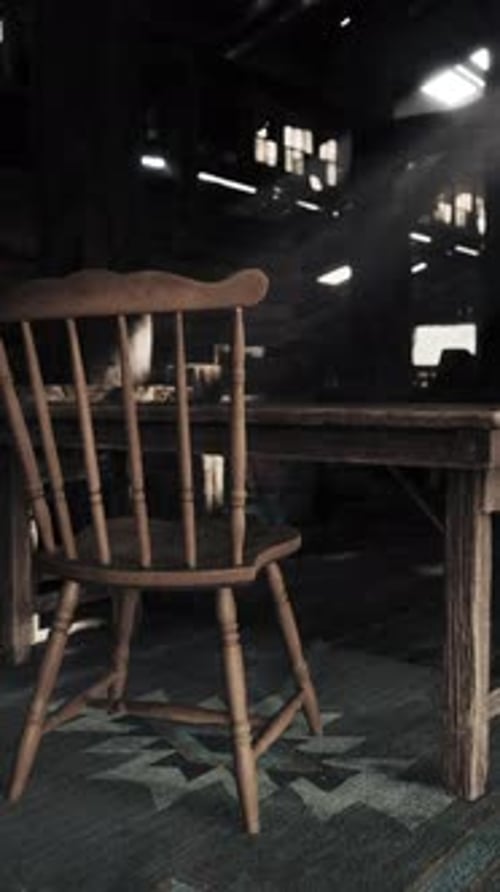 Atmospheric Sunlit Rustic Room with Dust Motes