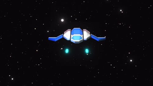 Spaceship Flying Through stardust