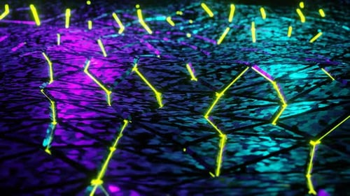 Purple and Cyan Triangular Waves Background Abstract Animation Loop in 1080HD