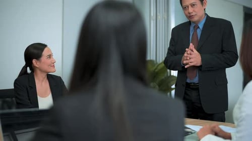 young business people discussing and brainstorming at modern office