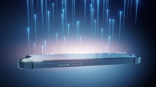 Futuristic Smartphone Digital Data Flow Animation