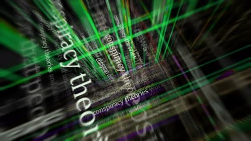 Digital Glitch Text Animation for Conspiracy Theories