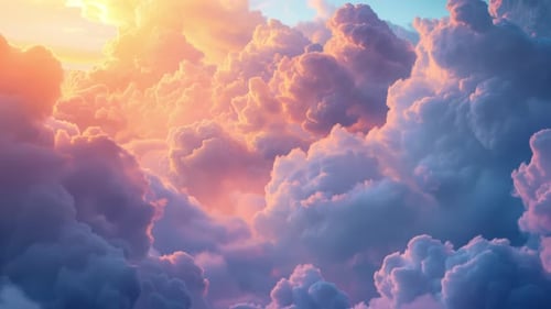 Animated Golden Hour Clouds Cinematic Sky Background