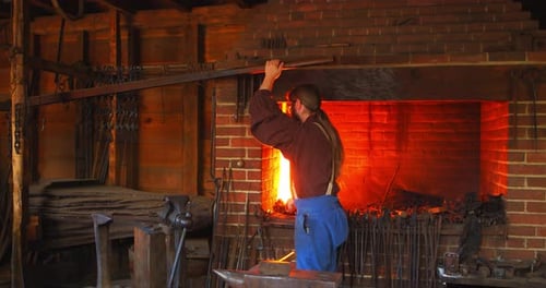 Mount Vernon, Virginia / USA - November 13, 2019: Old Fashioned Blacksmith