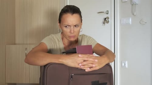 Stressed Woman During Flight Delay