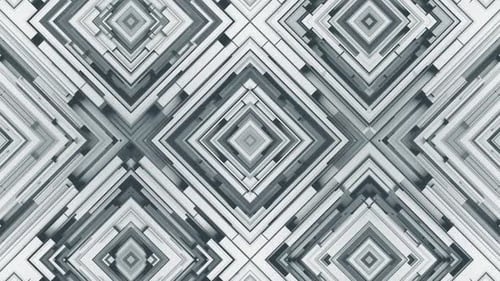 Rhombus - White Dynamic Geometric Pattern