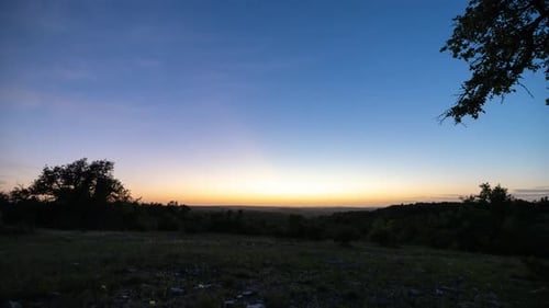 beautiful sunset time lapse on a rural hillside in the Texas Hill Country