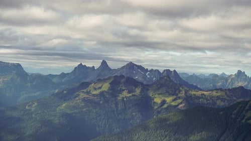 Scenic Green Mountain Range Wide Shot Landscape