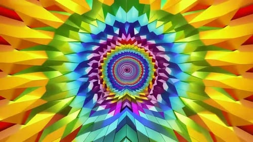 Vibrant Abstract Geometric Tunnel Loop Background